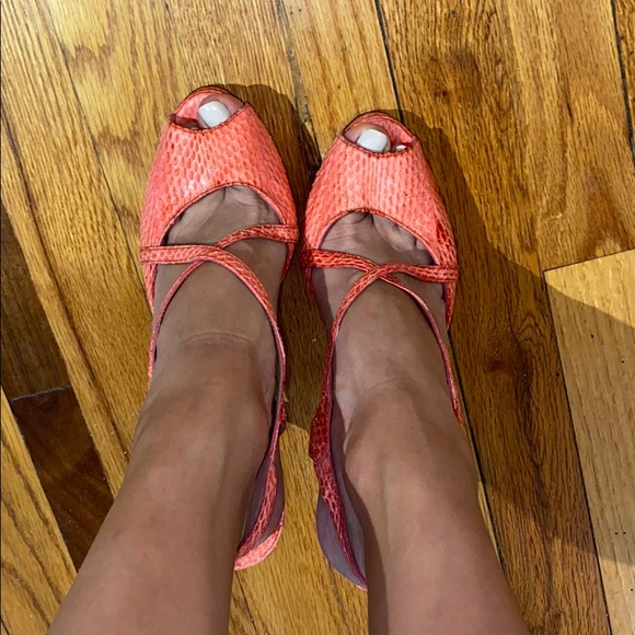 Pink Python Snake Skin Sandals - Picture 4 of 5